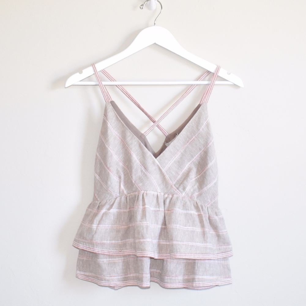 GB Gianni Bini Ruffle Layered Peplum Tank Top